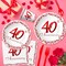 40th Anniversary Decorations Party Tableware (Multicolor)